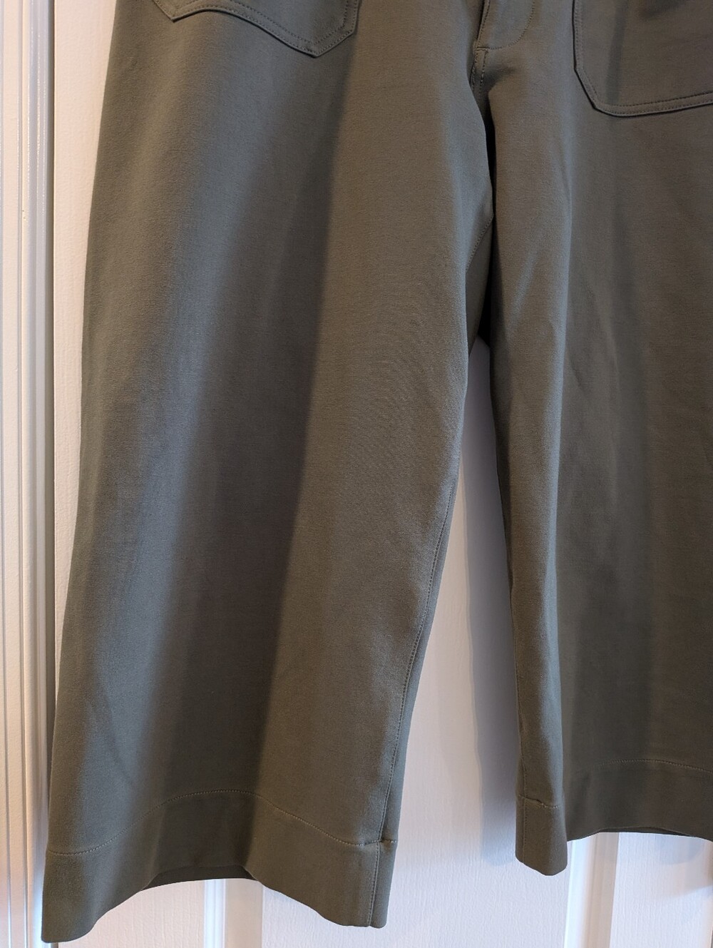 Anthropologie Maeve Colette Wide Leg Cropped Pants Olive Green Size 16 - Picture 6 of 14